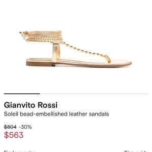 Gianvito Rossi good Soleil bead-embellished leather sandals, Size 39